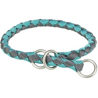 Obojek CAVO kulatý polostahovací, aqua/grafit - XS-S: 25-31cm/ ø12mm