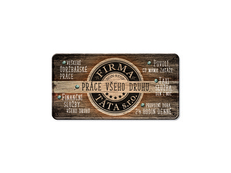 Nekupto Plechová cedulka Firma Táta s.r.o.