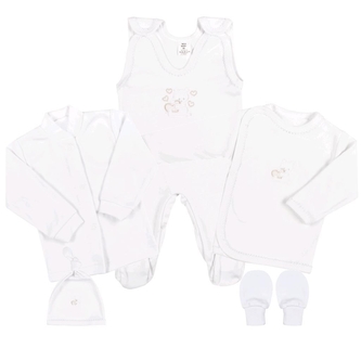 4-dílná soupravička bílá 56 (0-3m)