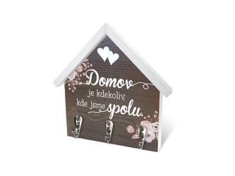 Nekupto Dřevěný domeček velký s háčky Domov je kdekoliv Sladký domov