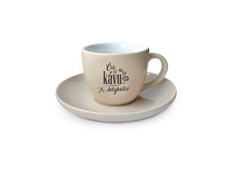 Nekupto Espresso hrneček s podšálkem Čas na kávu… kdykoliv Kafetearie, světlý