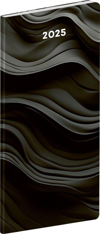 Diář 2025: Vlnky - plánovací měsíční, kapesní, 8 × 18 cm