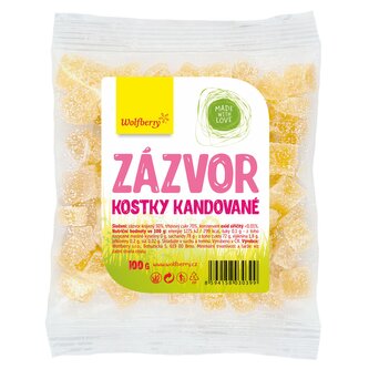 Zázvor kandovaný - kostky 100 g Wolfberry