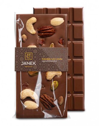 Čokoládovna Janek JANEK 34% Mléčná čokoláda "Jankova pečeť" 95g