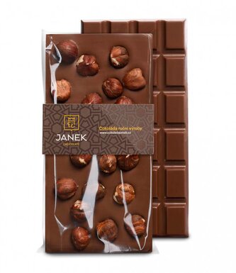 Čokoládovna Janek JANEK Mléčná čokoláda s lískovými ořechy 105 g