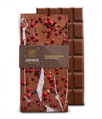 Čokoládovna Janek JANEK 34% Mléčná čokoláda s pepřem 85g