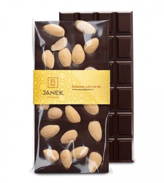 Čokoládovna Janek JANEK Hořká čokoláda s mandlemi 105g