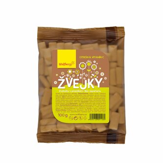 Žvejky s propolisem, citrón + vitamín C 100 g Wolfberry
