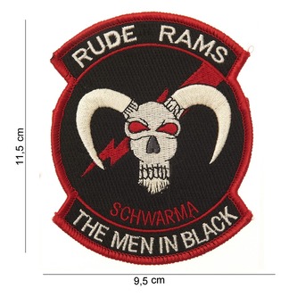 Nášivka textilní 101 Inc Rude Rams The Men in Black - barevná