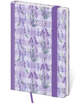 Diář 2025 Vario týdenní kapesní Lavender s gumičkou