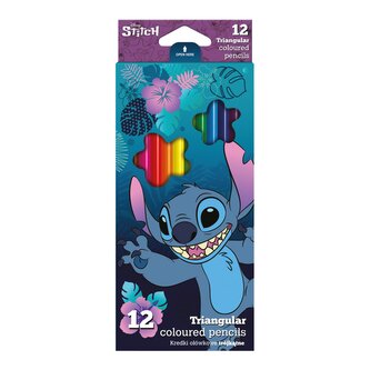 Colorino pastelky trojhranné - Stitch, 12 barev