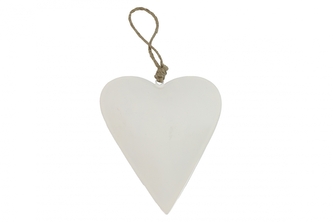 Závěsné srdíčko S bílé 10x7,5x1 cm