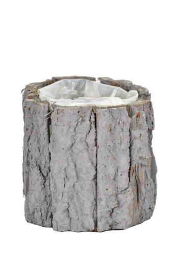 Květináč z kůry světle šedý 12x13 cm