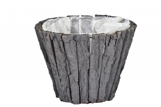 Květináč z kůry tmavě šedý 17x23 cm