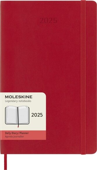 Moleskine Diář 2025 denní měkký červený L