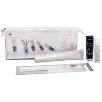 Swissdent Gentle zubní pasta Gentle Whitening Toothpaste 50 ml + ústní sprej Pure Mouth Spray 9 ml +zubní kartáček Soft Toothbrush 1 ks + taška