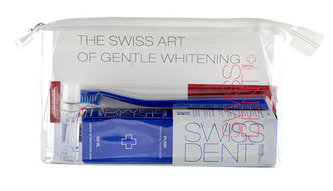 Swissdent Pure zubní pasta Pure Whitening Toothpaste 100 ml + ústní sprej Pure Mouth Spray 9 ml + zubní kartáček Soft Medium Toothbrush 1 ks + Cosmetic Bag