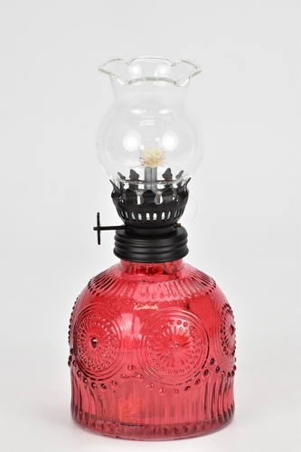 Petrolejová lampa Candy červená 17x8 cm