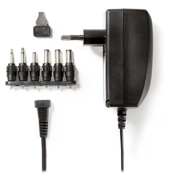 NEDIS univerzální napájecí AC adaptér/ 27 W/ 3 - 12 VDC/ 100 - 240 V AC/ 6 konektorů/ 1,8 m/ černý