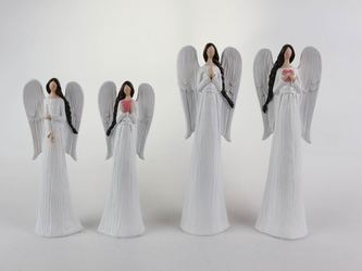 Anděl Mariana bílý se srdíčkem 10 cm