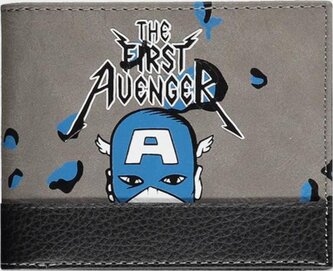 Otevírací peněženka Marvel: Captain America (10 x 9 x 2 cm) šedá