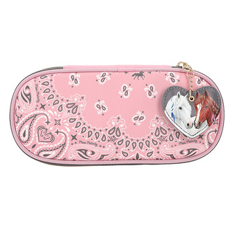 Jendoduché pouzdro na psací potřeby Miss Melody, Růžové, bandana vzor