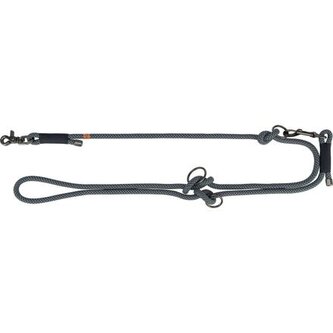 Soft Rope prodlužovací kulaté tkané vodítko, černá/šedá - L-XL: 2,00 m/ 13 mm NOVÝ