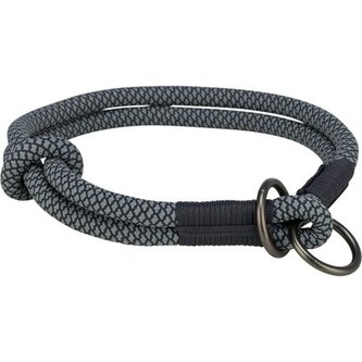 Soft Rope kulatý polostahovací obojek, černá/šedá - XS: 25 cm/ 6 mm NOVÝ