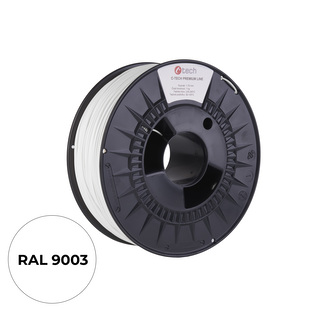Tisková struna (filament) C-TECH PREMIUM LINE, ASA, dopravní bílá, 1,75mm, 1kg