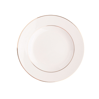 MARIAPAULA ECRU NOVA / KLASICKÁ ZLATÁ LINKA DEZERTNÍ TALÍŘEK 20CM