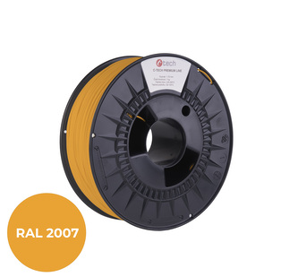 Tisková struna (filament) C-TECH PREMIUM LINE, PETG, luminiscenční světlá oranžová, RAL2007, 1,75mm, 1kg