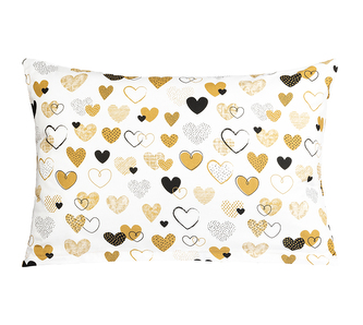 Povláček bavlna - Srdce hořčicová, černá - 40x60cm na zip ( pouze povlak ) Povláček bavlna - Srdce hořčicová, černá - 40x60cm na zip ( pouze povlak )
