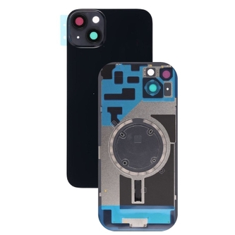Kryt baterie iPhone 14   black + metal clip + camera lens + magnet