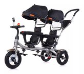 CHIPOLINO Tříkolka pro dvojčata 2Play Raven