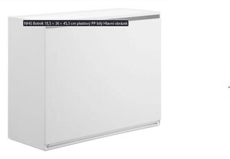 botník 45,2x18,3x36cm BÍLÝ , závěsný, pro 2páry bot, plast