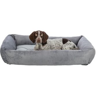 Obdélníkový recyklovaný pelech LIONEL, fleece, šedá - 80 x 65 cm