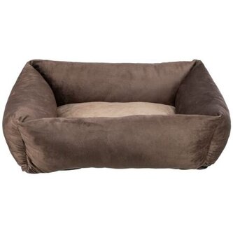 Obdélníkový recyklovaný pelech LIONEL, fleece, hnědá/béžová - 105 x 80 cm