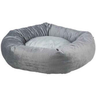 Kulatý recyklovaný pelech LIONEL, fleece, šedá - ø 50 cm