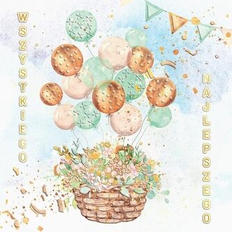 Karnet KW Kosz z balonami Karnet KW Kosz z balonami