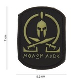 Gumová nášivka 101 Inc Molon Labe Spartan SWAT - olivová