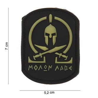 Gumová nášivka 101 Inc Molon Labe Spartan SWAT - olivová