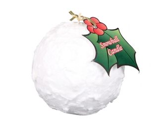 Svíčka SNĚŽKA KOULE vánoční d10cm