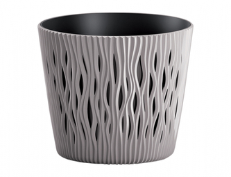 Obal na květník SANDY 2v1 plastový matný d26x22cm