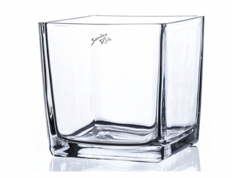 Vázička CUBE strojní výroba skleněná 14x14x14cm MOM