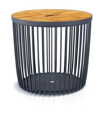Koš CLUBO univerzální s bambusovým víkem 50l d45x41cm