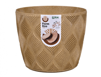 Obal na květník PETIT ECO FLOW WOOD plastový d23x21cm