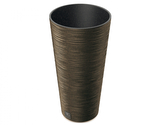 Obal na květník FURU SLIM ECO WOOD 2v1 plastový d25x48cm