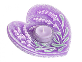 Svíčka LAVENDER HOLDER Lampion srdce zdobená d15x7,5cm