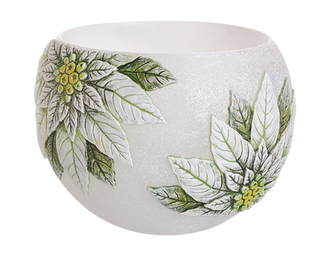 Svíčka CHRISTMAS FLOWER DEKOR LAMPION KOULE vánoční d12cm