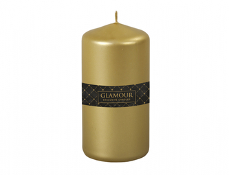 Svíčka METALIK VÁLEC metalická lesklá d6x13cm